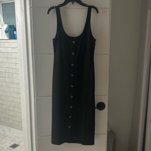 Black basic midi dress